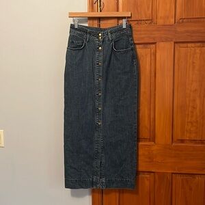 Women’s simple, classic denim maxi skirt